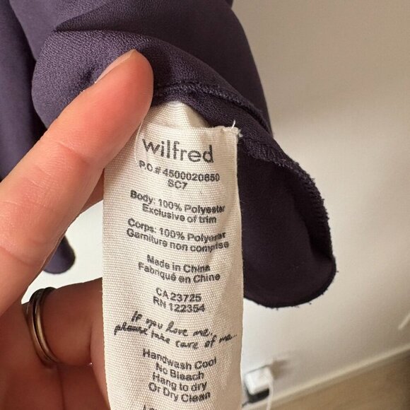 Aritzia Wilfred Franca Wrap Long Sleeve Dress Plum Purple Size 6 - Picture 6 of 6